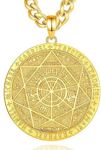 AEONSLOVE Kreuz Kette für Herren Damen Erzengel Michael Medaille Silber 925 Siegel der 7 Erzengel Halskette Heiliger Benedikt/Cruz de Caravaca/Kruzifix Anhänger, Religiöse Schmuck