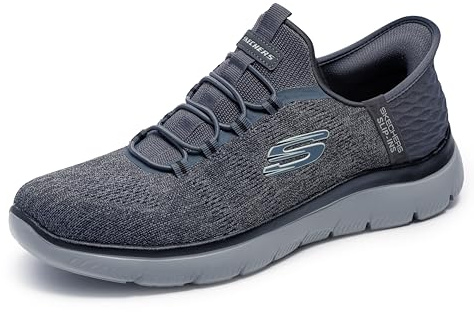 Skechers Homme Summits Key Pace Espadrilles, Charcoal Mesh/Black Trim, 43 EU Large