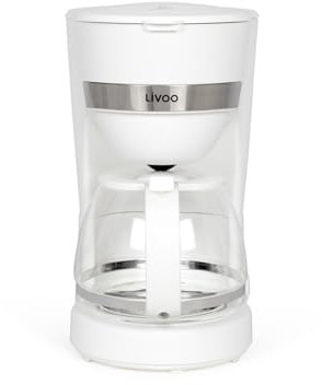 Livoo DOD200N cafetera eléctrica 12 tazas, capacidad 1,25L, 750W, filtro reutilizable, mantenimiento caliente