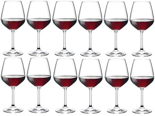 Omniacasa Calice In Vetro Per Vino Rosso Colore Trasparente 53 Cl, Confezione Da 12 Calici