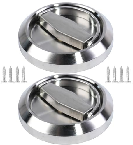 Sarini 1 Paire de poignées de Porte encastrées, poignées de tiroir, poignées avec poignées de Doigt,Anneau de Tasse en Acier Inoxydable, poignées de Doigt pour Portes d'armoires à tiroirs