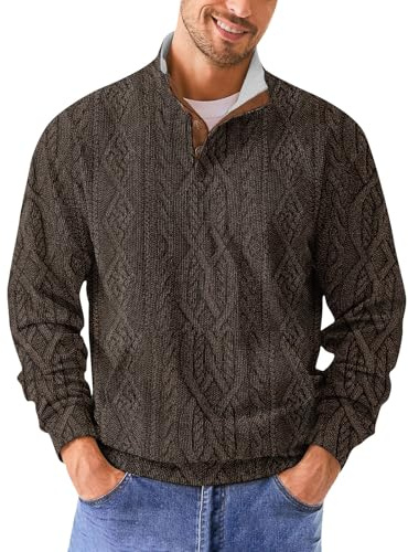 Pulls Homme Col Roulé Pull Laine Homme Pull Camionneur Homme Travail Pull Colle Roulé Homme Pull Col Roulé Noir Homme Col Roulé Homme Pull Camionneur Pull en Laine Pull Homme Marron 4XL