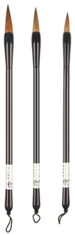 ZONADAH Pennello per calligrafia cinese, 3 misure, pennello tradizionale per scrittura Sumi, pennello per pittura Kanji per principianti, 3 pezzi