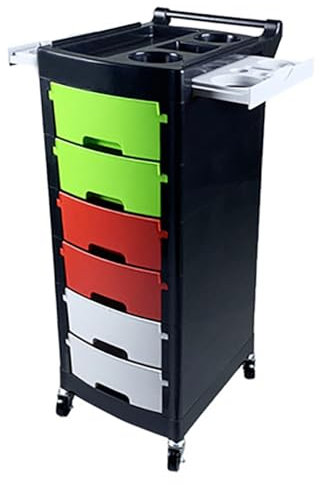 Multifunktionaler Friseurwagen mit Retro-Design und mehrfarbigem Aufbewahrungsschrank