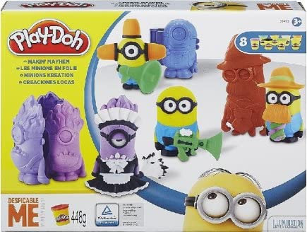 Coffret pour Minions en Folie pour Play doh - Set pâte à Modeler : 15 Accessoires et 8 Pots - avec Carte Tigre - Nouveaute