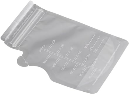 Bolsas de Almacenamiento de Leche Materna de Doble Sellado de Gran Capacidad de 250 Ml, Bolsa de Almacenamiento de Leche con Sellado de 90 Piezas con área de Registro, Apertura
