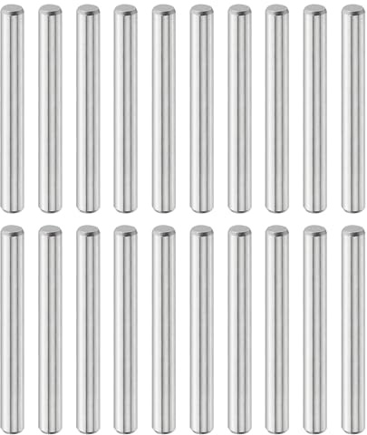 QUARKZMAN 20 Stück Zylinderstifte 4 mm x 35 mm Metallstift, 316L Edelstahl Zylindrische Dübelstifte Regalstützstift Stiftstange Befestigungselemente Metallregalstifte Silberton