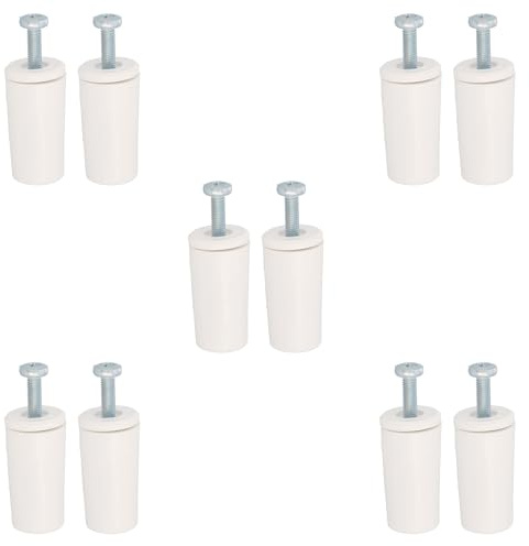 Amig - Pack of 10 Roller Shutter Stoppers - Shock Absorbers with Rustproof M5 Screws and Outer Washers - Weather-Resistant and Durable - 40 mm Length - Plastic and Steel - White