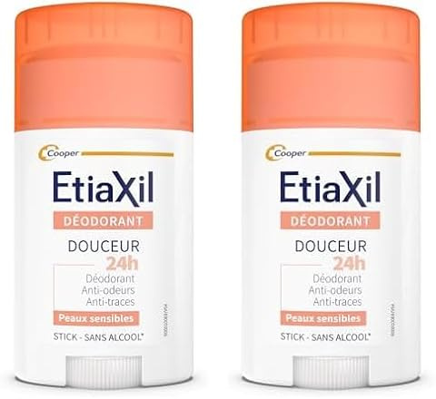 ETIAXIL - Déodorant - Transpiration Faible - Aisselles - 48h – Stick - Fabriqué en France - 40 ml (Lot de 2)