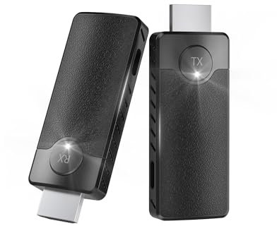 AIMIBO Trasmettitore e Ricevitore HDMI Wireless, Dual Band 2.4G/5.8Ghz, Trasmettitore e Ricevitore Tv Wireless 1080P, Streaming Video e Audio Per Box/Pc/Computer/Fotocamera Su Tv/Proiettore/Monitor