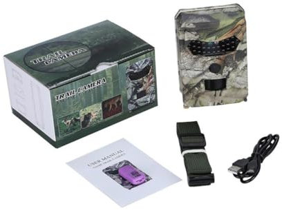 TOYANDONA Caméra de Chasse Détection Pir 110° 1080p 26 LED IR Étanche Ip56 Vision Nocturne Infrarouge Plastique Solide pour Surveillance Extérieure et Sécurité de Ferme