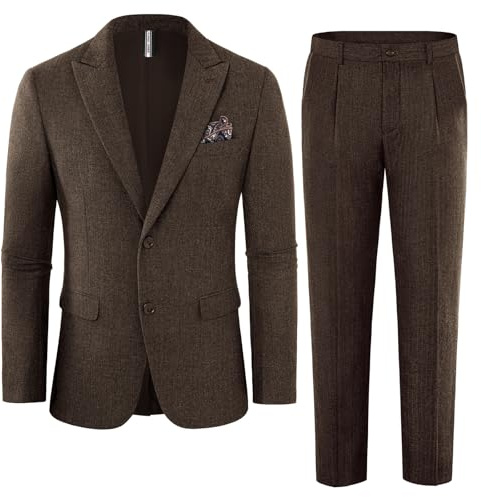 PJ PAUL JONES Herren Business Anzug Set 2 Teilig Slim Fit Sakko mit Kerbkragen Knopf Blazer Hose