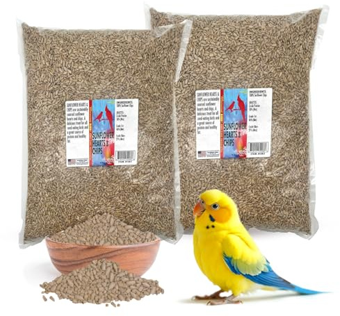 Morning Bird Sunflower Hearts & Chips 18 lbs (2-Pack, 9 lbs Each) – Premium Bird Seed with High Protein & Healthy Fat - Shelled Sunflower Hearts for Birds - Mess Free, Easy to Feed, Delicious Snack