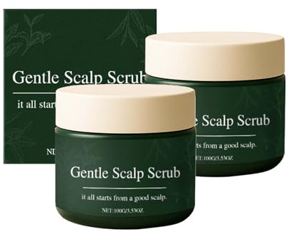 QPJUVC Scrub naturale del cuoio capelluto: peeling detergente profondo con formula idratante, allevia il cuoio capelluto e la forfora, rimuove delicatamente i depositi per tutti i tipi di capelli (2)