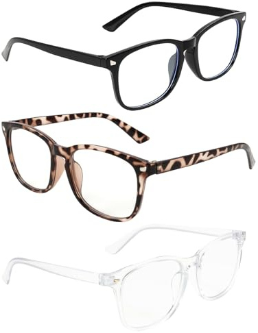 JiaHeHe 3 Stück Blaulichtfilter Brille, Blaulichtfilter Brille Damen und Herren, Brille zum Schutz vor Blaulicht, Unisex Blaulichtbrille, Schutz vor Augenbelastung und UV-Strahlen