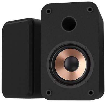 Powered Active Bluetooth Bookshelf Speakers 30W - 3 inch Full Range Speaker | Bluetooth/USB/AUX/3.5mm Earphone Port - Computer PC Speakers - Wooden Enclosure - Black, Pair