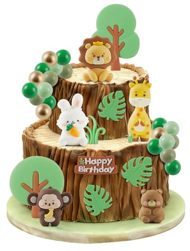 38 Piezas Decoracion Tarta Animales, Cake Topper Animales, Animale Decoración para Tartas, Decoración Tartas Selva, Decoracion Tartas Cumpleaños para Cumpleaños Infantiles Baby Shower