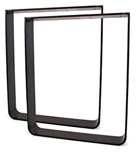KTC Tec Tischgestell Stahl schwarz matt Struktur TGF 100x10 SMS 900 rund gebogen Tischkufe, 2 STK