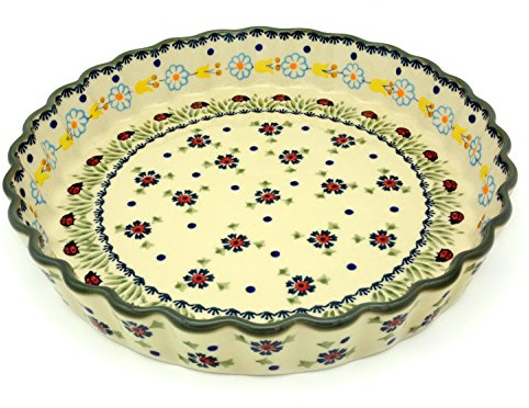 Bunzlauer keramik Tarte-oder Quicheform 26,5 cm (Dekor Marienkäfer)