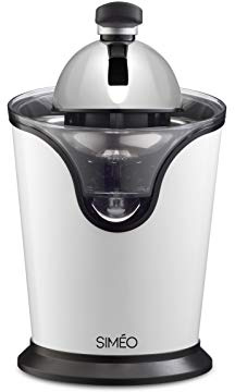 SIMÉO, Presse-Agrume Électrique 100W, 2 Cônes, Silencieux, Anti-Gouttes, Machine à Jus d’Orange en Inox Brossé, Compact 16,5x20x29 cm, Idéal pour Jus Frais Maison, JPA220