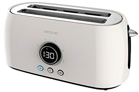 Cecotec Tostadora Digital ClassicToast 15000 Beige Extra Double. 1500 W, Capacidad para 4 Tostadas, 2 Ranuras Largas extraanchas, 3 Funciones, Luz LED, Incluye Varillas superiores