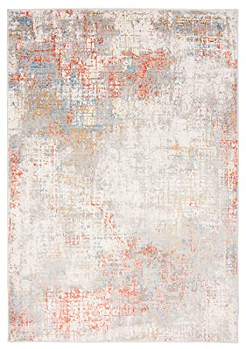 Carpeto Teppich Wohnzimmer 160x220cm Creme Orange Abstrakt Weich Kurzflor | Teppich für Schlafzimmer Esszimmer Büro Beige Pflegeleicht Fußbodenheizungsgeeignet Reinigungsmittelbeständig Synthetisch