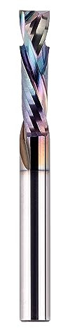 SpeTool Fraise à défoncer à tige en spirale de 6,35 mm, fraise de compression CNC avec revêtement TAC, longueur de coupe de 2,5 cm, longueur totale de 5,3 cm, fraise en bout en carbure massif pour