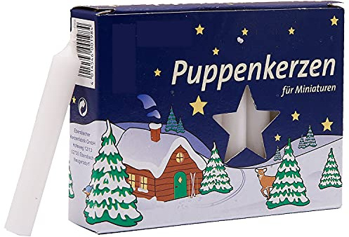 20er Set Puppenkerzen Weiß – 1 cm Ø x 6,5 cm, Pyramidenkerzen, Mini-Kerzen für Puppenhäuser, Weihnachtsdekoration & Bastelprojekte