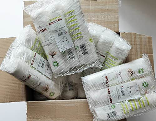 Lot 2100 disques démaquillants 100% coton biologique certifiés Ecocert. Plus doux qu’un coton lavable, économique et pratique. Doux pour la peau, pour une utilisation cosmétique et de soin de la peau