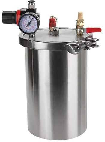 304 Stainless Steel Dispenser Pressure Tank Storage Tank Fluid Dispensing Bucket with Safety Valve (1L)
