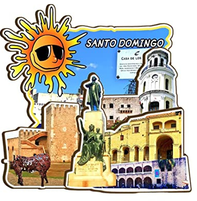 Santo Domingo Dominikanische Republik Magnet Kühlschrankmagnet Holz 3D Sehenswürdigkeiten Reise Sammlerstück Souvenirs Dekoration handgefertigt