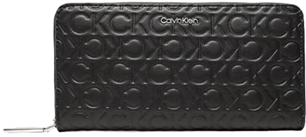 Calvin Klein CK Must Zip Around Wallet Embossed L CK Black