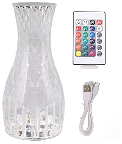 Garosa Crystal Lamp Touching Control Rose Lamp RGB16 Color Changing Night Light LED Rose Diamond Touch Lamps for Party Bar Nightstand with Remote