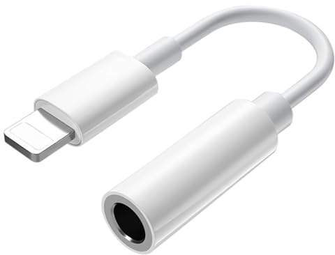 Adaptateur Lightning vers Casque 3,5 mm [Certifié Apple MFi] Adaptateur de Casque Audio auxiliaire 3,5 mm Compatible avec iPhone 14/13/12/11 Pro/X/XS Max/XR/8/7 Compatible avec Tous Les iOS