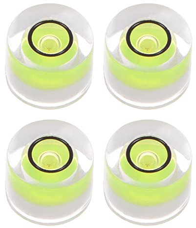sourcing map 4pcs Niveau Bulle Rond 8x5.5mm Mini Circulaire Bullseye pour Nivellement Caméra Trépied Télescope Atelier Tourne-Disque Cadre Photos, Citron Vert