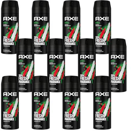 AXE Bodyspray Africa Deospray mit 48H Schutz gegen Körpergeruch ohne Aluminiumsalze - 12 Stück