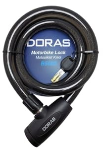 DORAS 150CM Length 20MM Diameter Bike Cable with 2 Keys, High Security Lock for Bike, Scooter, Skateboard, Gate, Door, Fence