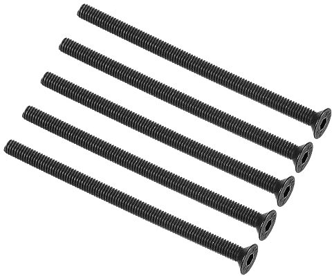 QUARKZMAN M3 x 50mm Hex Douille Plat Tête Fraisée Vis x 20PCS 10.9 Alliage Acier Douille Tête Bouchon Vis Boulons pour Machines et Meubles, [Noir]