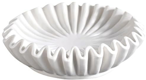 Hintyne Fluted Bowl, Vintage Ring Dish 6 Inch, Resin Ruffle Bowl, Scalloped Fruit Bowl, Home Decor, Housewarming Wedding Gift