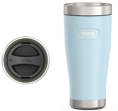 Thermos Icon Bicchiere Termico Acciaio Inox 470ml Ghiacciaio | isolamento sottovuoto, mantiene freddo e caldo, base antiscivolo, doppia parete, ermetico, senza BPA, antigoccia