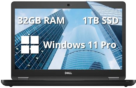 Dell Latitude 5490 14 FHD Business Laptop, Intel i5-8350U Quad Processor, 32GB RAM, 1TB PCIe SSD, ‎Intel UHD Graphics, Backlit Keyboard, HD Webcam, Windows 11 Pro, Black