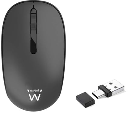 Ewent Ratón Óptico EW3206 Silent Click Inalámbrico 1000DPI Negro