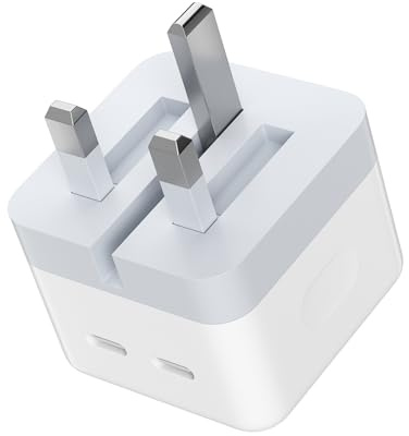 40W USB C Fast Charger Plug for Phone 17e/ 17/17 Pro/ 17 Pro max/ 16 15 14 | 2 Port Type C Power Charging for Phone 13 12 11