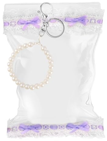 Tinoaly Genomskinlig Dockväska, 15x25cm Bärbar Genomskinlig Figurväska Vattentät PVC-Väska med Pärlnyckelring för Dockleksaksamlingstillbehör
