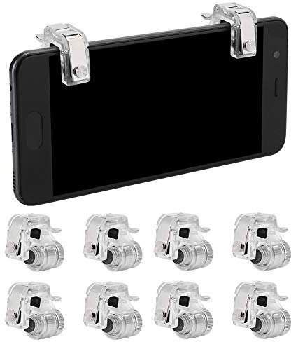 Ouitble Le Contrôleur de Jeu Mobile Déclenche 8 Pcs R11 Quatre Six Doigts Assistant Bouton Mobile Trigger pour Le Jeu pour Le Téléphone PUBG (Argent)