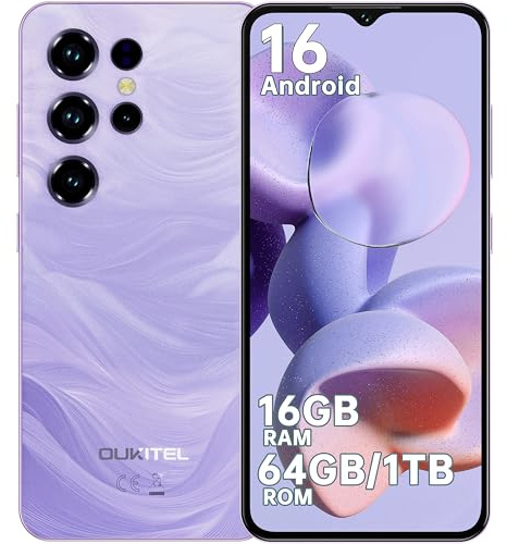 OUKITEL C2 Mobile Phones 2026 - Android 16 Smart Phone, 6.52 HD+ Display, 5000mAh Battery, 16GB+64GB Storage Expandable 1TB TF, Dual SIM Free 4G Unlocked, GPS/OTG, Purple