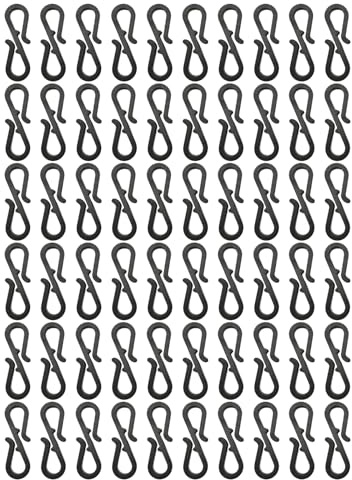 60 Pcs Black Hooks for Securing Outdoor String Lights, Meteor Shower Icicle Lights on Wedding Christmas Halloween Garden Tree Home Decor ，Gutter Hooks for Lights