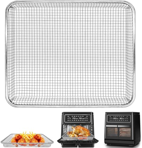 GXF Air Fryer Mesh Tray for Breville Halo Flexi Air Fryer,12''×10''×1.3'' Stainless Steel Air Fryer Wire Rack Accessories Replacement Parts Roasting Steamer Grill Racks Baking Tray，Dishwasher Safe