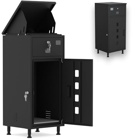 Buzon Paquetes Exterior XXL,Taquillas para Paquetes Exprés,Acero Inoxidable con Recubrimiento en Polvo,Buzón para Paquete con Función Impermeable y Antirrobos