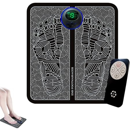 Zaviro Ems - Beseitige Deine Fußheberschwäche Von Zu Hause, Ems FußMassagegerät mit Fernbedienung, Fussmassagegerät Elektrisch, Sanfte Elektrostimulation, 8 Modi, 19 Intensitätsstufen(1 Stück)